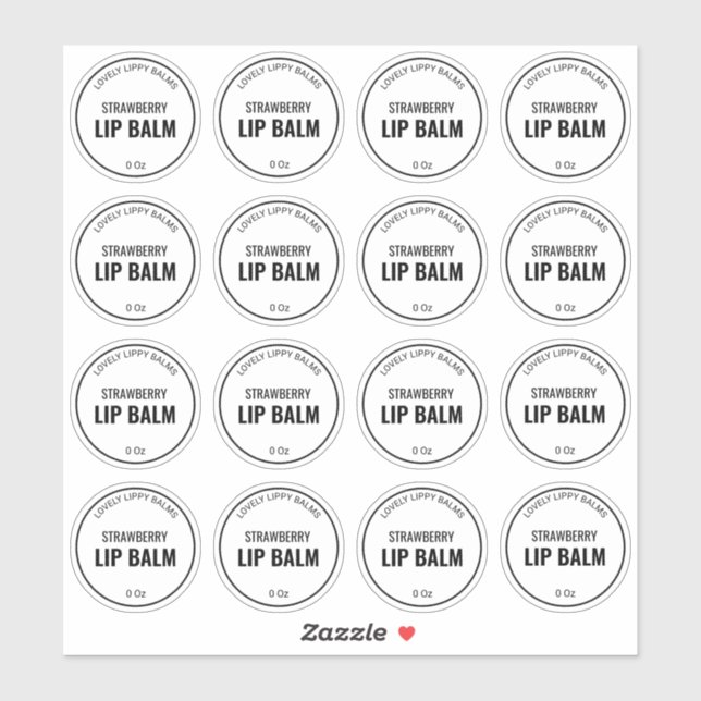 16 1,9-tums genomskinliga etiketter för läpp-balk (Ark)