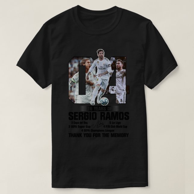 16 ans de Sergio Ramos - Merci pour la mémoire T-s T Shirt (Design framsida)
