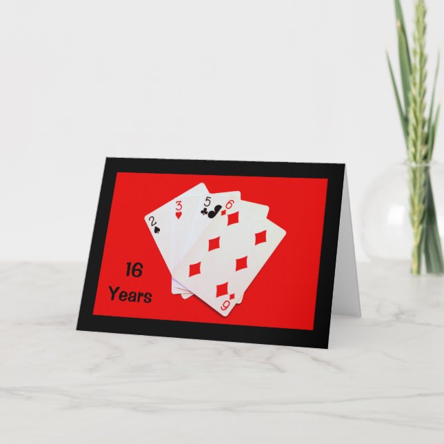 16 år är en stor sak!  årsdags kort (Framsida)