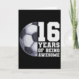 16 år av att vara fantastisk pojkfotboll 16-årsdag kort