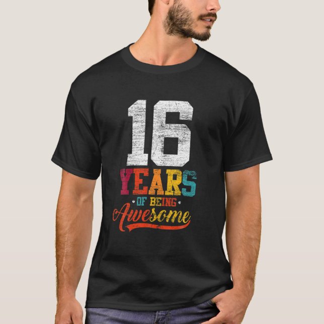 16 år av Fantastisk ger 16 år gammal 16:e T Shirt (Framsida)
