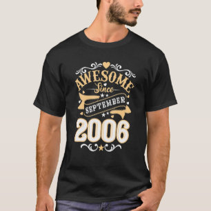 16 år gammal september 2006 16:e födelsedagen t shirt