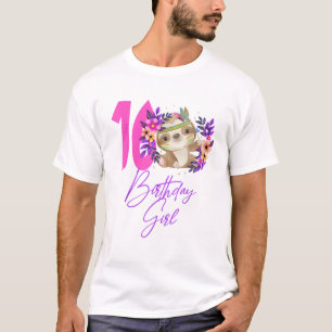 16-Årig Födelsedagsflicka Söt 16-års Sloth T Shirt
