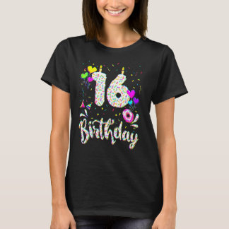 16-års födelsedags tjej t-shirt 16 år gammal födel
