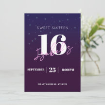 16-års inbjudan för flicka Digital Sweet 16