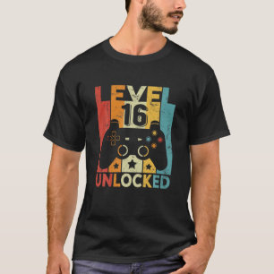 16 års Old Boy Girl 2006 Birthday Level 16 Unloc T Shirt