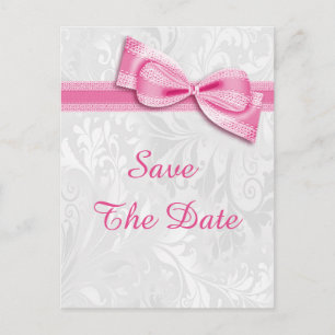 16-årsdag Damask och falsk båge Save The Date Meddelande Vykort