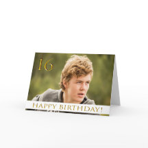 16-årsdag för en pojke med foto från porträtt