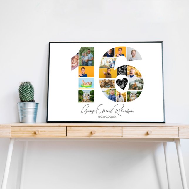 16-årsdag Fotocollage Poster Minnessaker (Skapare uppladdad)