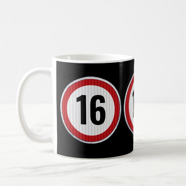 16-årsdag Hastighetsbegränsning Kaffemugg (Vänster)