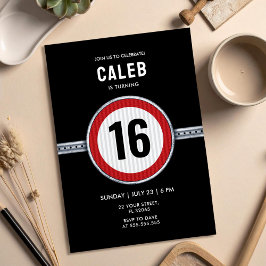 16-årsdag Hastighetsbegränsningsskylt - ALDER OKÄN Inbjudningar
