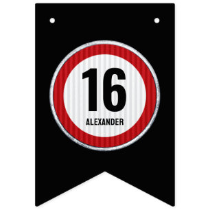 16-årsdag Hastighetsgräns Skylt - ALDER OKÄND
