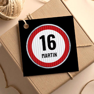 16-årsdag Hastighetsskylt Gåvor Etiketter