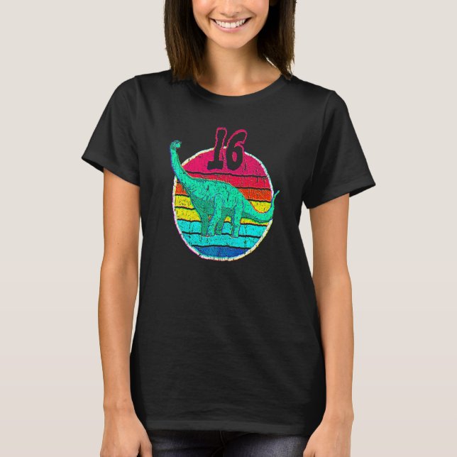 16-årsdag I Brachiosaurus Diplodocus I Familj  T Shirt (Framsida)