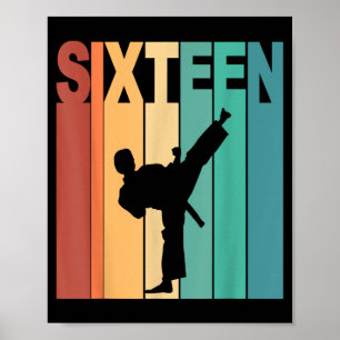 16-årsdag Karate Taekwondo Tema 16 år gammal Poster