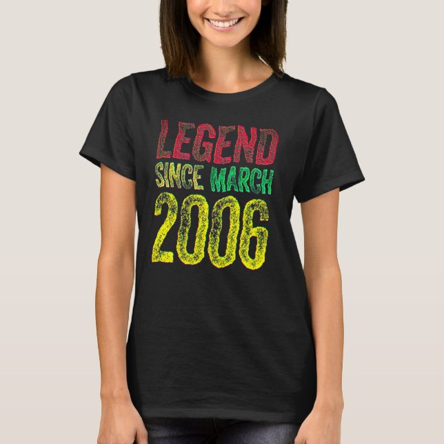16-årsdag Mars Födelseshirt 16 år Legend Sin T Shirt (Framsida)