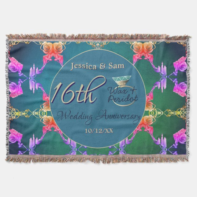 16-årsjubileumsvax, staticeblomster kastfilt filt (Framsidan)