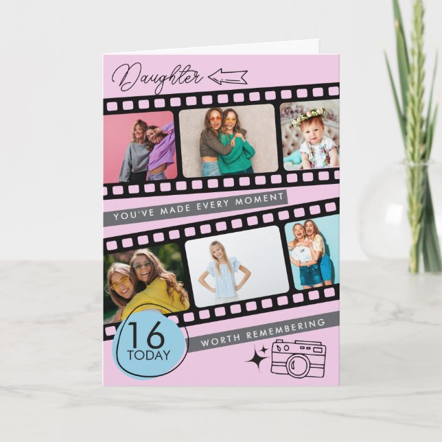 16-årspresent Filmremsa Foto Souvenir Dotter C Kort (Framsida)
