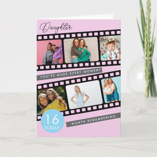 16-årspresent Filmremsa Foto Souvenir Dotter Kort (Framsida)