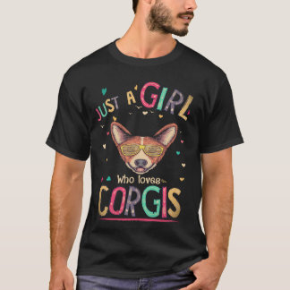 16 Bara en tjej som älskar Corgi T Shirt