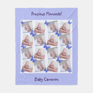 16 Bilder kollage Precious Moments Periwinkle Blue Fleecefilt