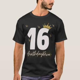 16 BirthdayDiva Sweet sixteen 16:e Cute Krona för T Shirt