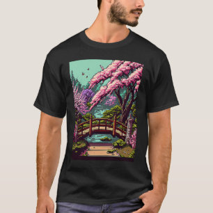 16-bitars Blommar för japansk bryggretro T Shirt
