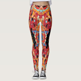 16-bitars Villain Orange Black splatter Leggings