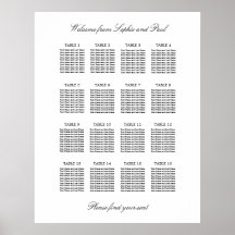 16 Bord Elegant Minimalistisk Placeringsplan