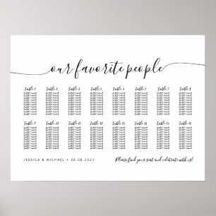 16 Bord Elegant Våra Favoritpersoner Placeringspla Poster