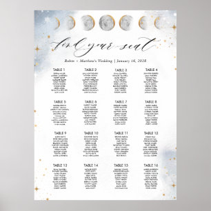 16 Bord eller Mindre, Celestial Placeringsplan Sky Poster