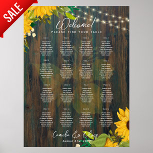 16 Bord Rustic Sunrows SEATING CHART BUDGET Poster
