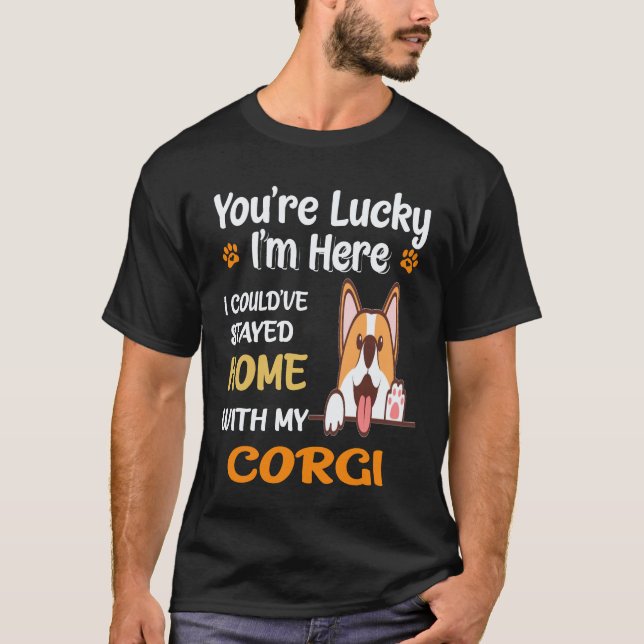 16 Du är Lucky Corgi T Shirt (Framsida)