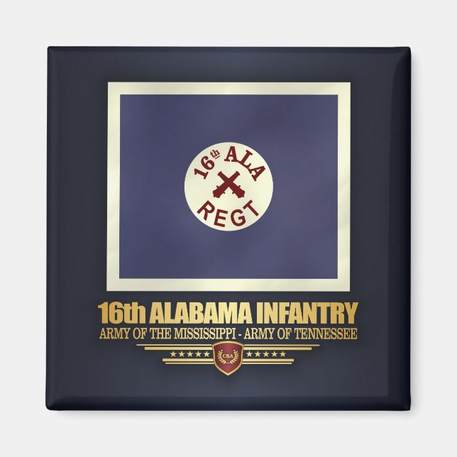 16:e Alabama-infanteri (f10) Magnet (Framsidan)