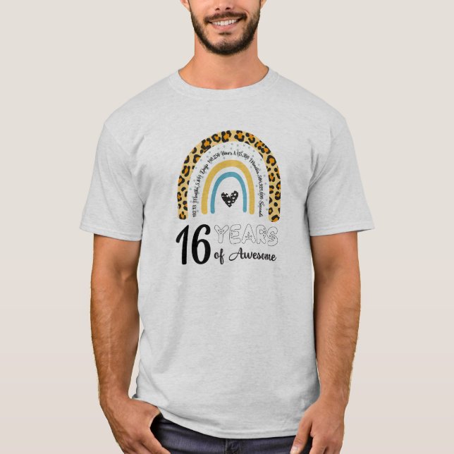 16:e årsdagen, 16:e årsdagen, lycklig 16:e årsdage t shirt (Framsida)