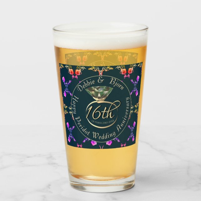 16:e Bröllop-årsdagen för Ro på flottan Glaskopp (Framsida fylld)