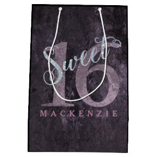 16:e dammen Rosa ros   Söt 16 Silver Glitter  