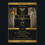 16:e, födelsedag 16:e, Gatsby stil, svart och guld Inbjudningar<br><div class="desc">16:e, födelsedag 16:e, Gatsby stil, black & guld, monogram back, editable, Sweet sixteen Birthday, Gatsby stil, Black & guld, 16:e, Birthday 16:e, Art Deco, white & guld, 16:e tillbaka, Art Deco, artdeco, deco stil, deco, 1920s, Gatsby, Gatsby, geometrisk, geometrisk, symmetrisk, födelsedagsfirande, födelsedagsfest, födelsedag, firande inbjudan, ceremoniinbjudan, inbjudan, inbjudan, 14:e 21:e...</div>