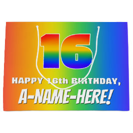 16:e födelsedag: Färgfull, Roligt Rainbow Mönster