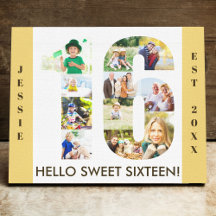 16:e födelsedag Fotokollage nummer 16 Neutralt