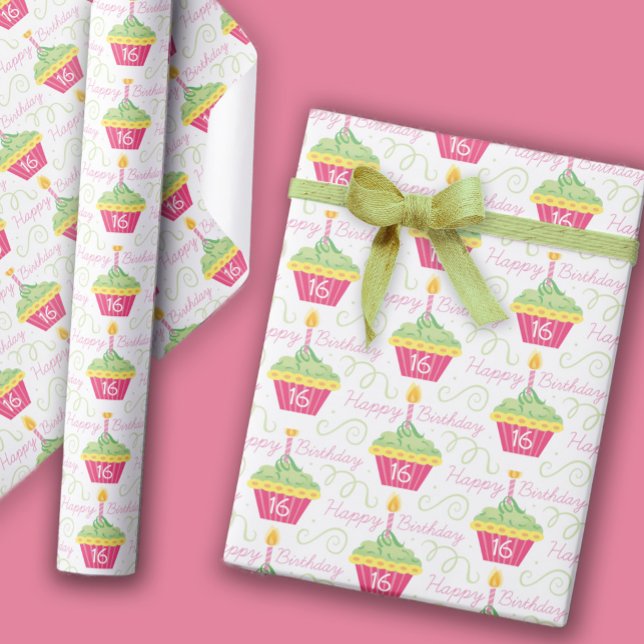 16:e födelsedag Grafikkaka Presentpapper (Skapare uppladdad)