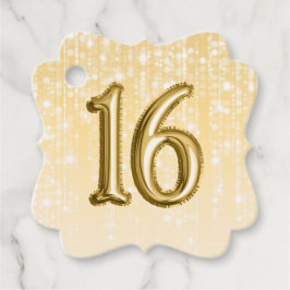 16:e födelsedag, guldfärgade eldlegeringar Twinkle Gåvor Etiketter