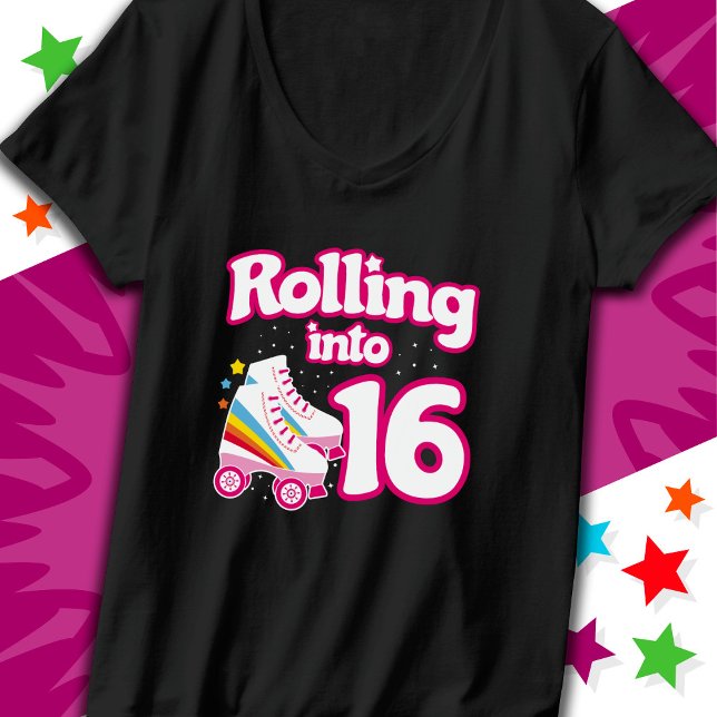 16:e födelsedag Roller Skatt 16 år gammalt Skate T Shirt (Skapare uppladdad)