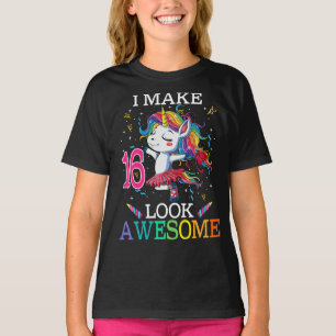 16:e födelsedag Unicorn Gift Shirt jag gör 16 blic T