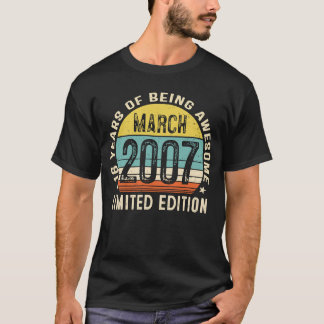 16:e födelsedag Vintage mars 2007 16 år gammal T Shirt