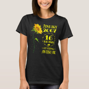 16:e födelsedagen 16:e året gamla solrosflickor ja t shirt