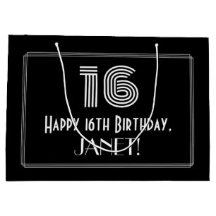 16:e födelsedagen - Art Deco Inspired Titta "16" o