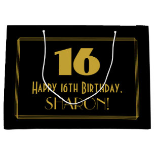 16:e födelsedagen - Art Deco Inspired Titta "16" o