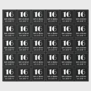16:e födelsedagen - Art Deco Inspired Titta "16", Presentpapper