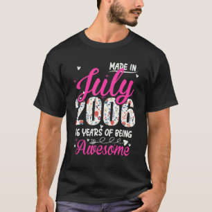 16:e födelsedagen Fantastisk sedan juli 2006 Blomm T Shirt